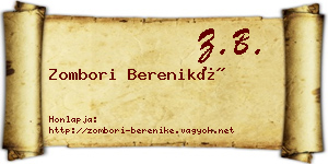 Zombori Bereniké névjegykártya